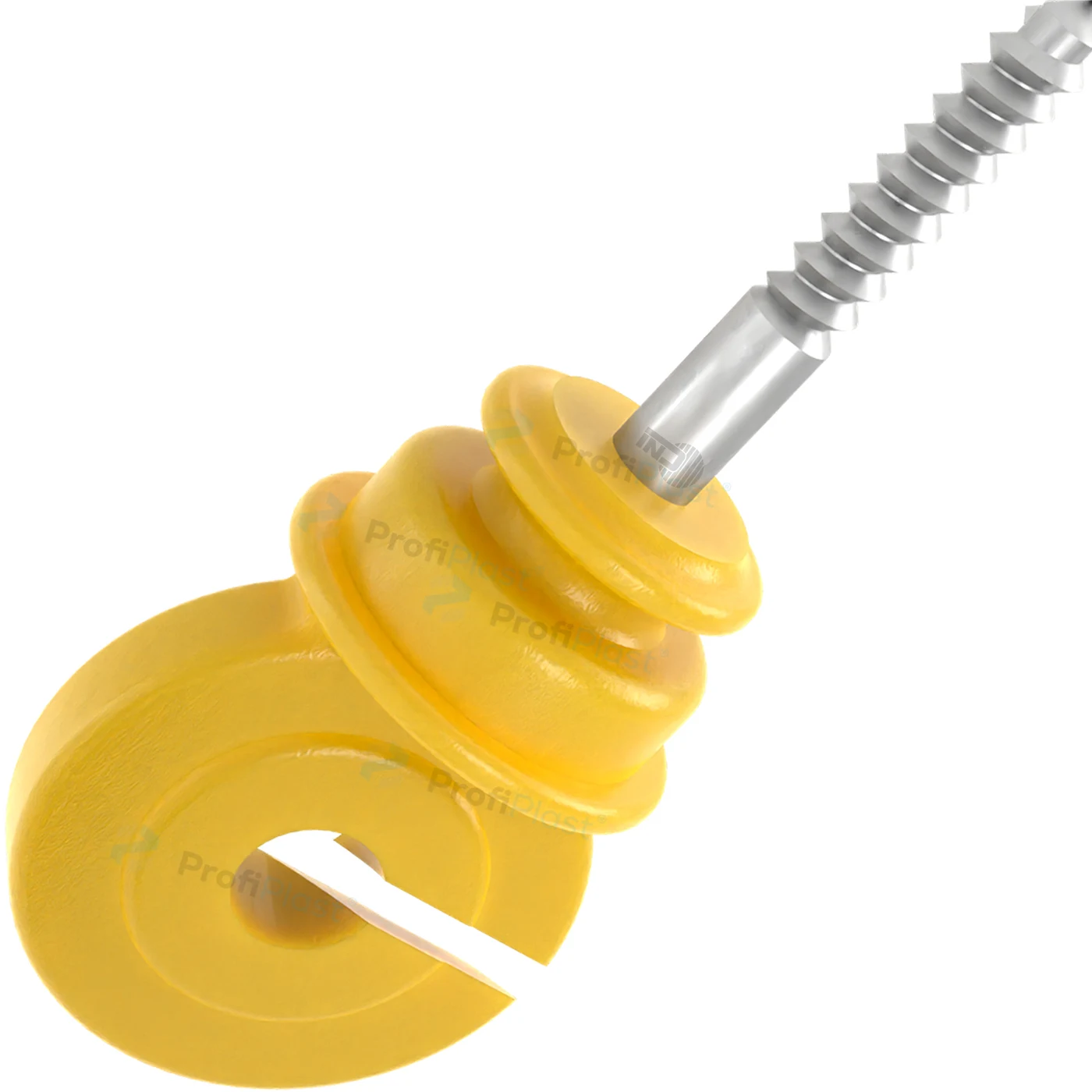 Isolador gancho anel curto 9,5 cm - Amarelo