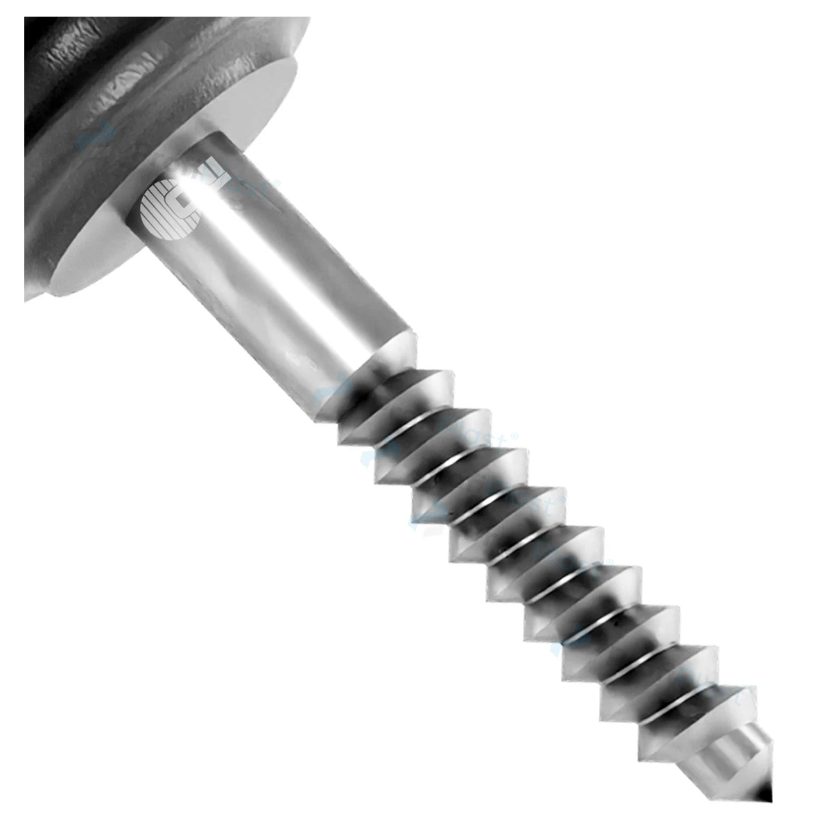 Isolador gancho anel curto 9,5 cm - Preto