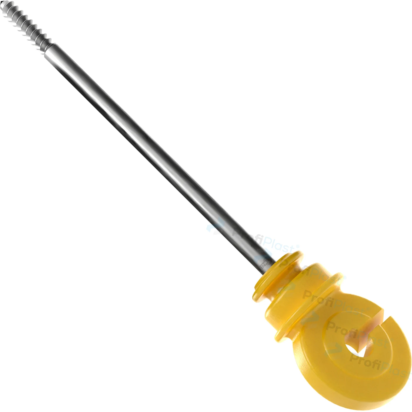 Isolador gancho anel longo 18 cm - Amarelo
