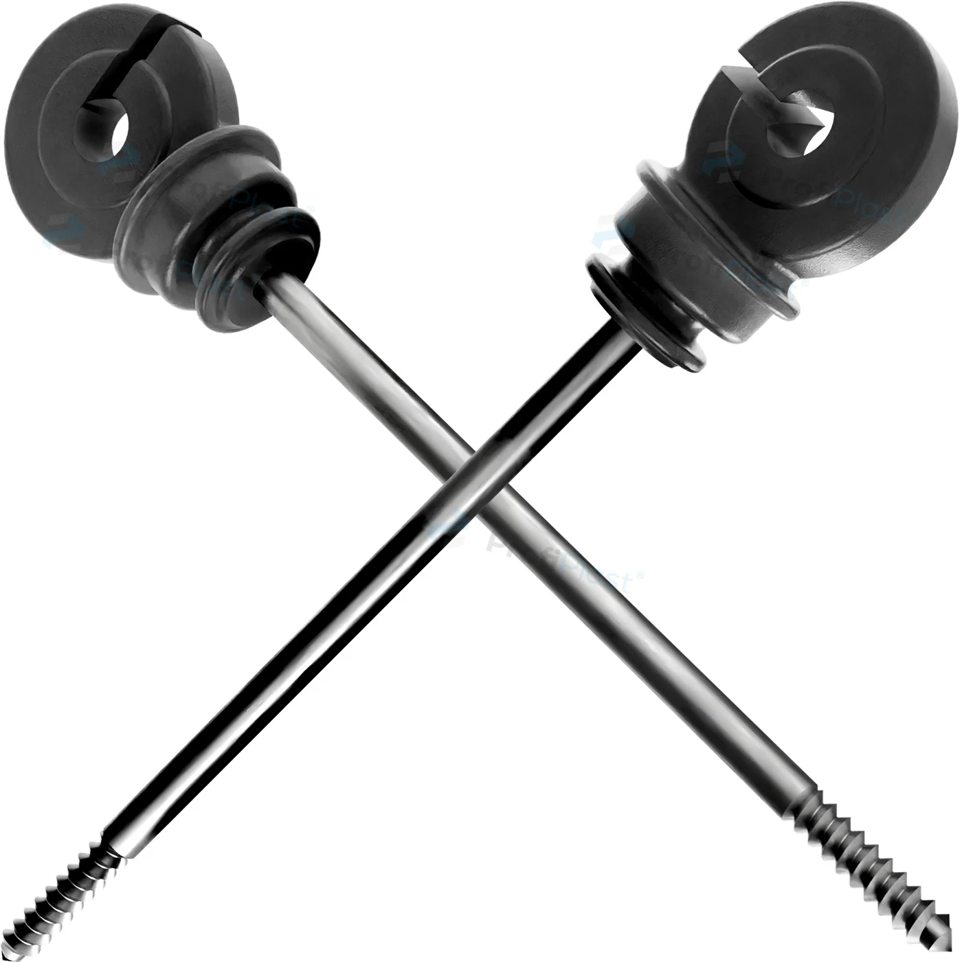 Isolador gancho anel longo 18 cm - Preto