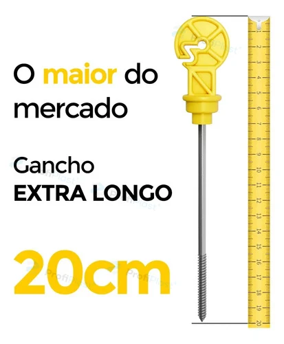 Isolador gancho Z 20 cm - Amarelo