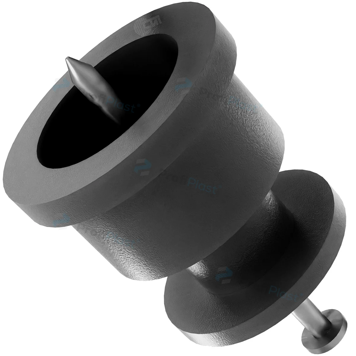 Isolador roldana 24 mm com prego - Preto