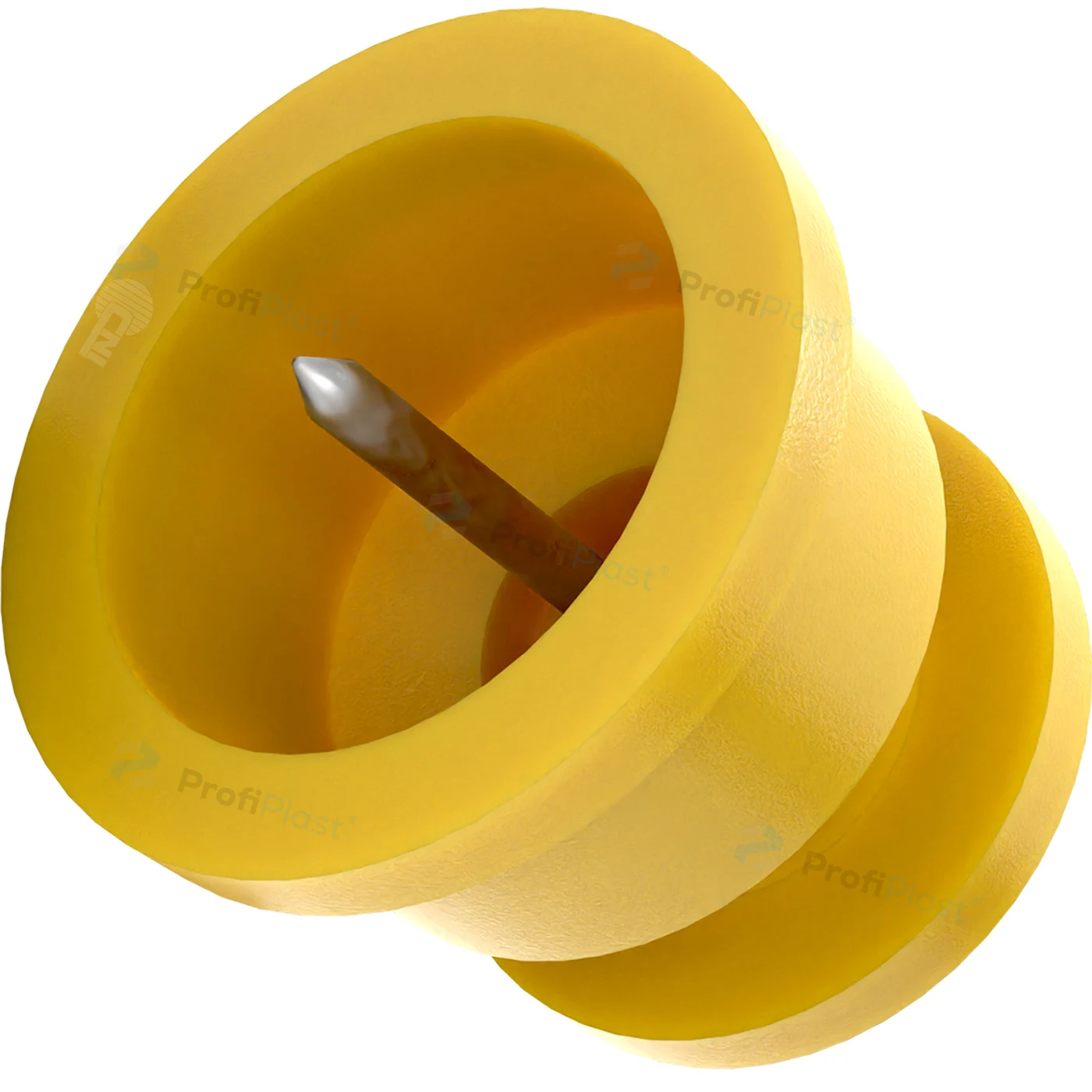 Isolador roldana 30 mm com prego - Amarelo