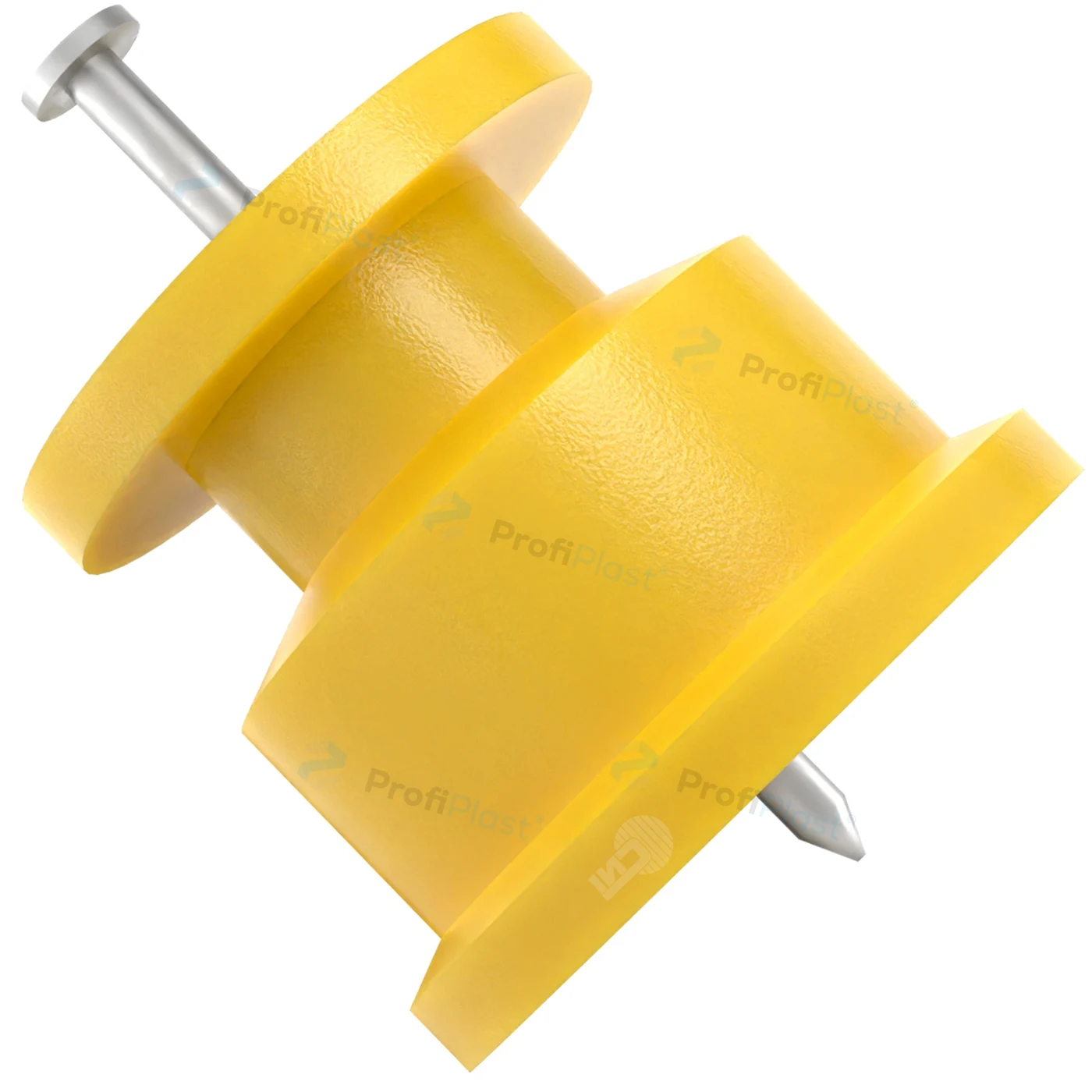 Isolador roldana 30 mm com prego - Amarelo