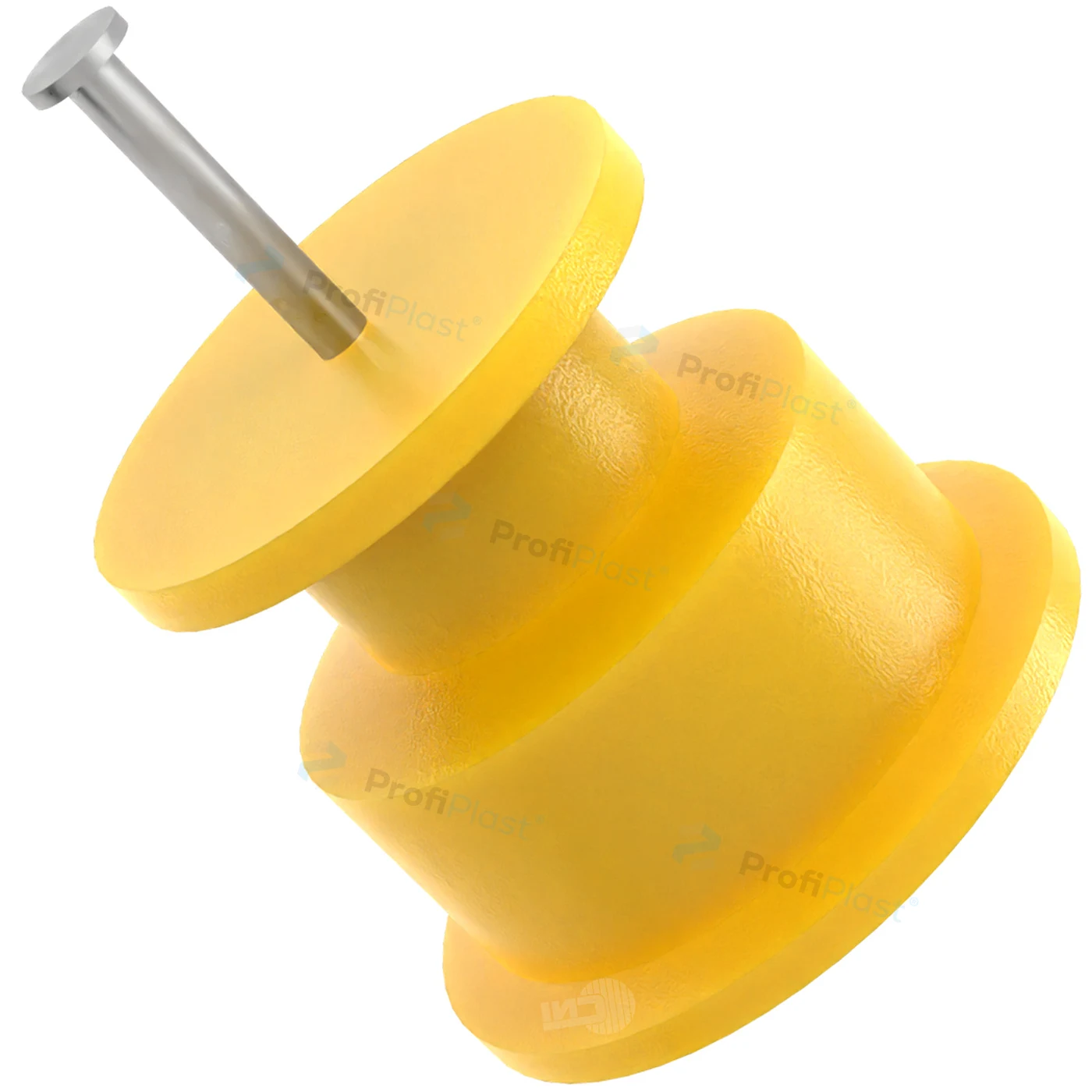 Isolador roldana 36 mm com prego - Amarelo