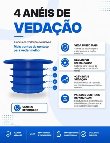 Batoque plástico tipo rolha 21 mm - Azul
