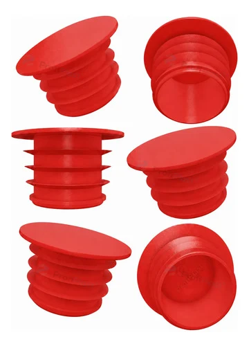 Batoque plástico tipo rolha 21 mm - Vermelho