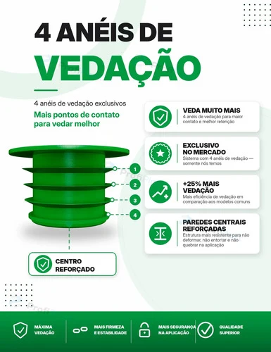 Batoque plástico tipo rolha 21 mm - Verde