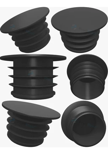 Batoque plástico tipo rolha 21 mm - Preto