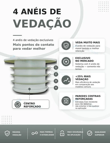Batoque plástico tipo rolha 21 mm - Branco