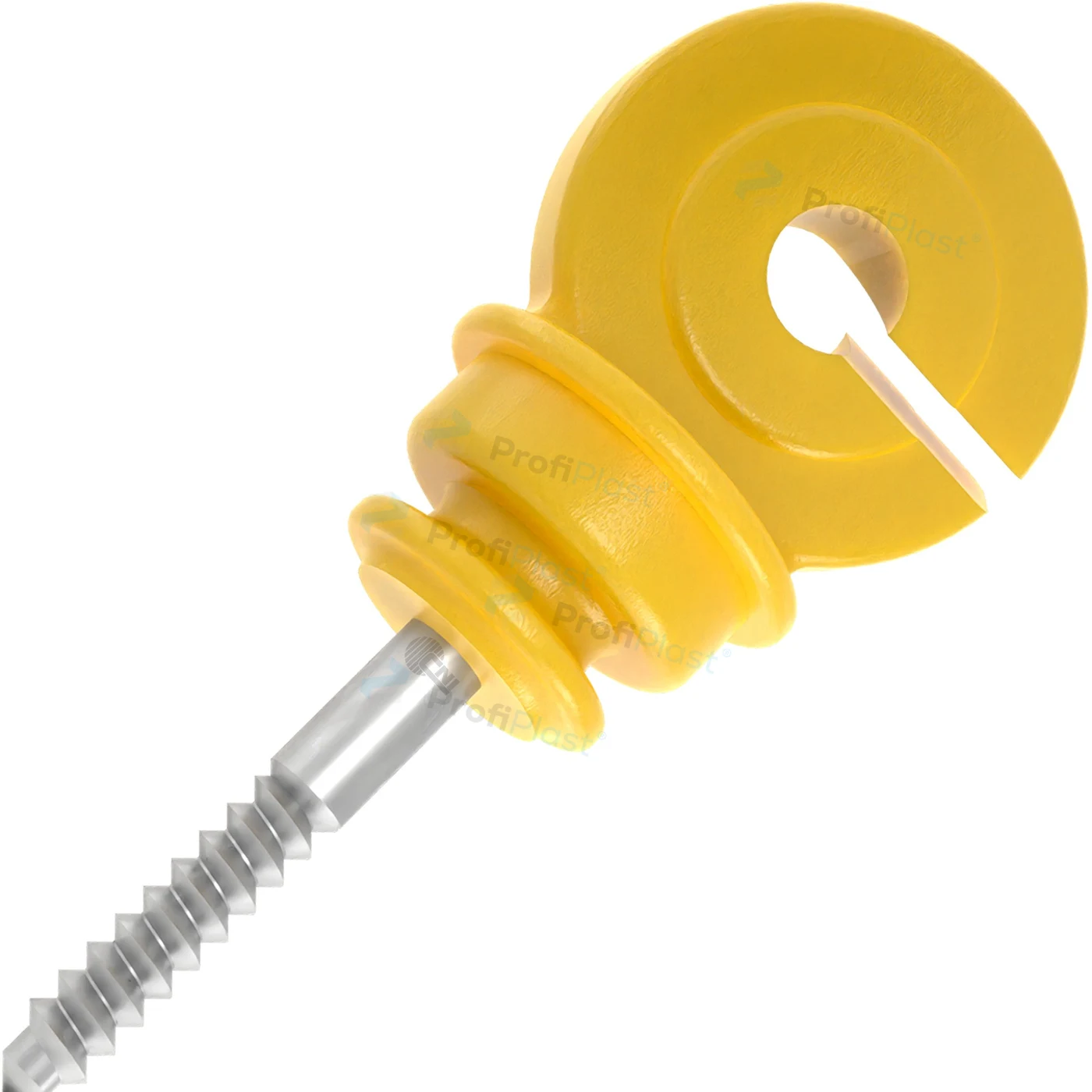 Isolador gancho anel curto 9,5 cm - Amarelo