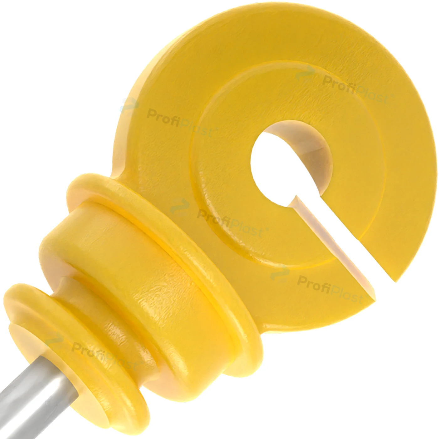 Isolador gancho anel curto 9,5 cm - Amarelo