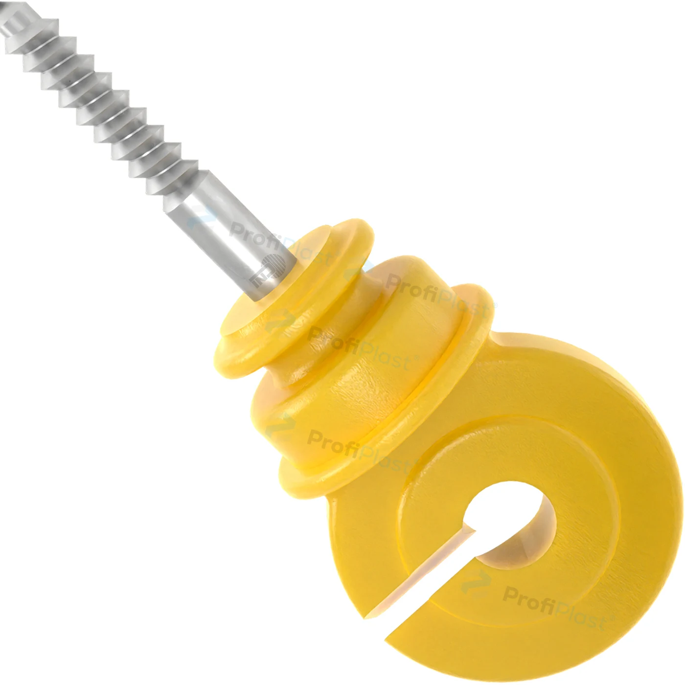 Isolador gancho anel curto 9,5 cm - Amarelo