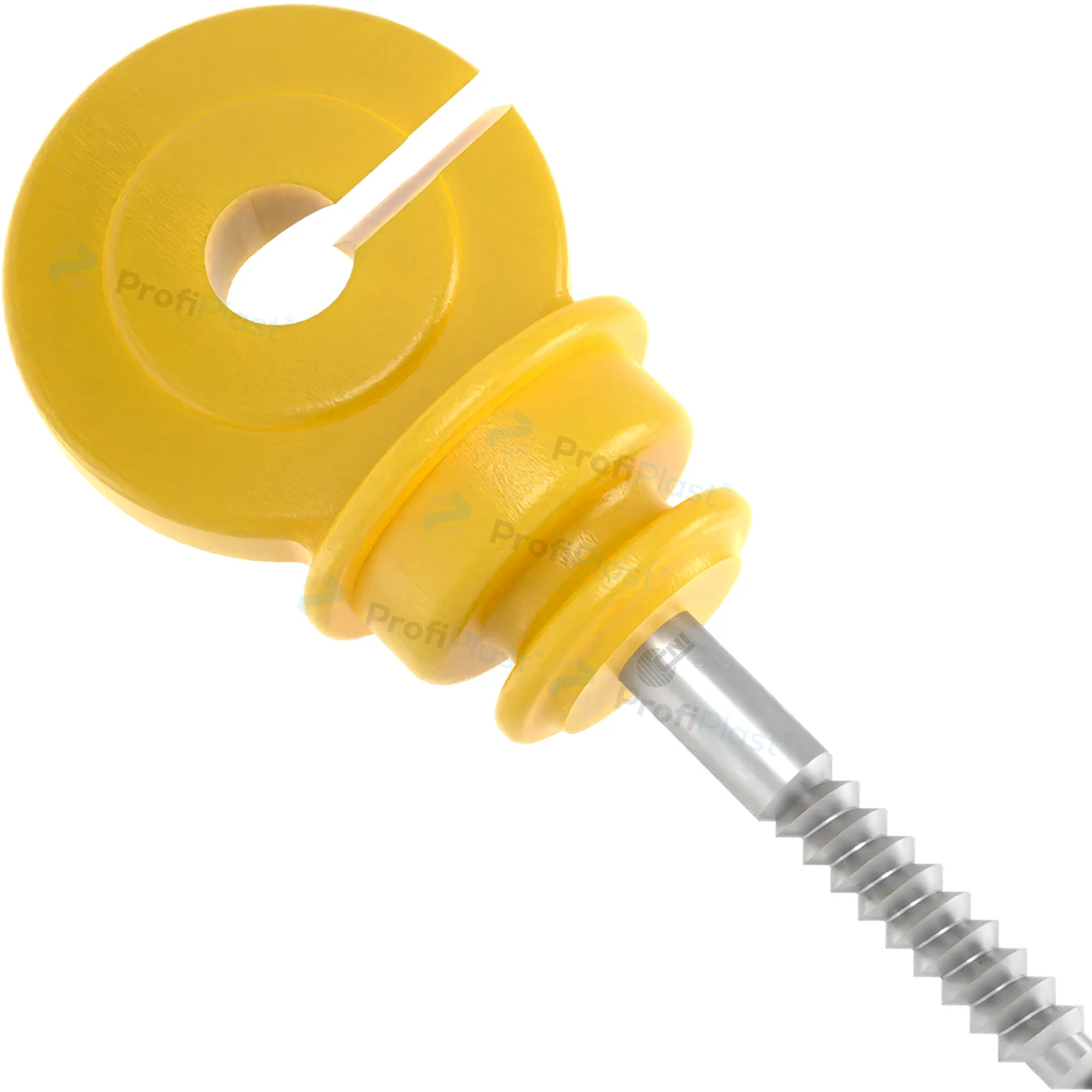 Isolador gancho anel curto 9,5 cm - Amarelo