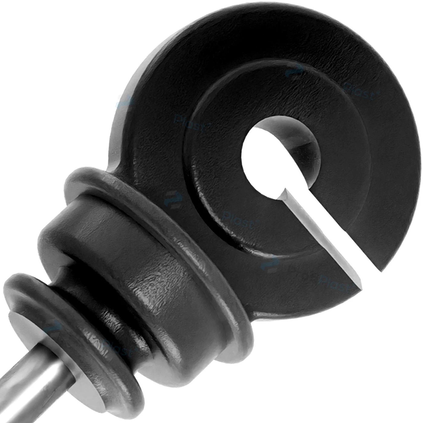 Isolador gancho anel curto 9,5 cm - Preto