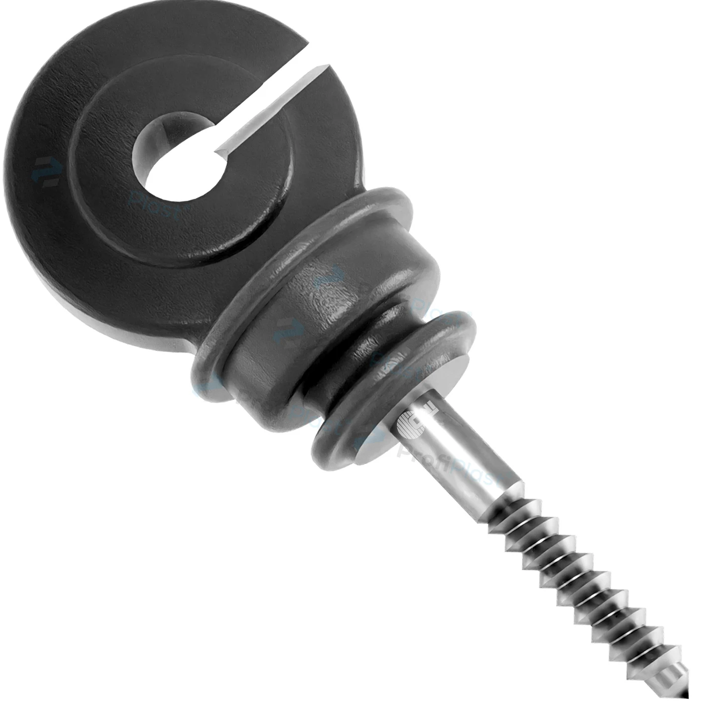 Isolador gancho anel curto 9,5 cm - Preto
