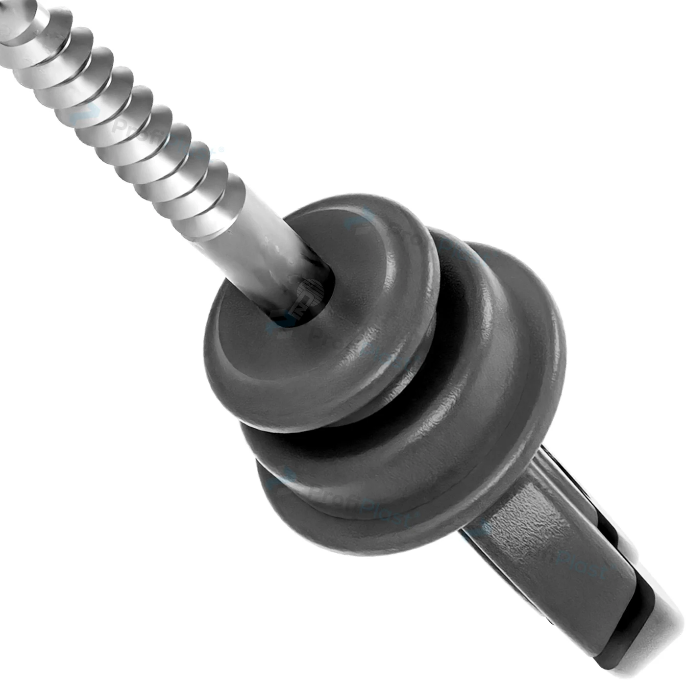Isolador gancho anel curto 9,5 cm - Preto
