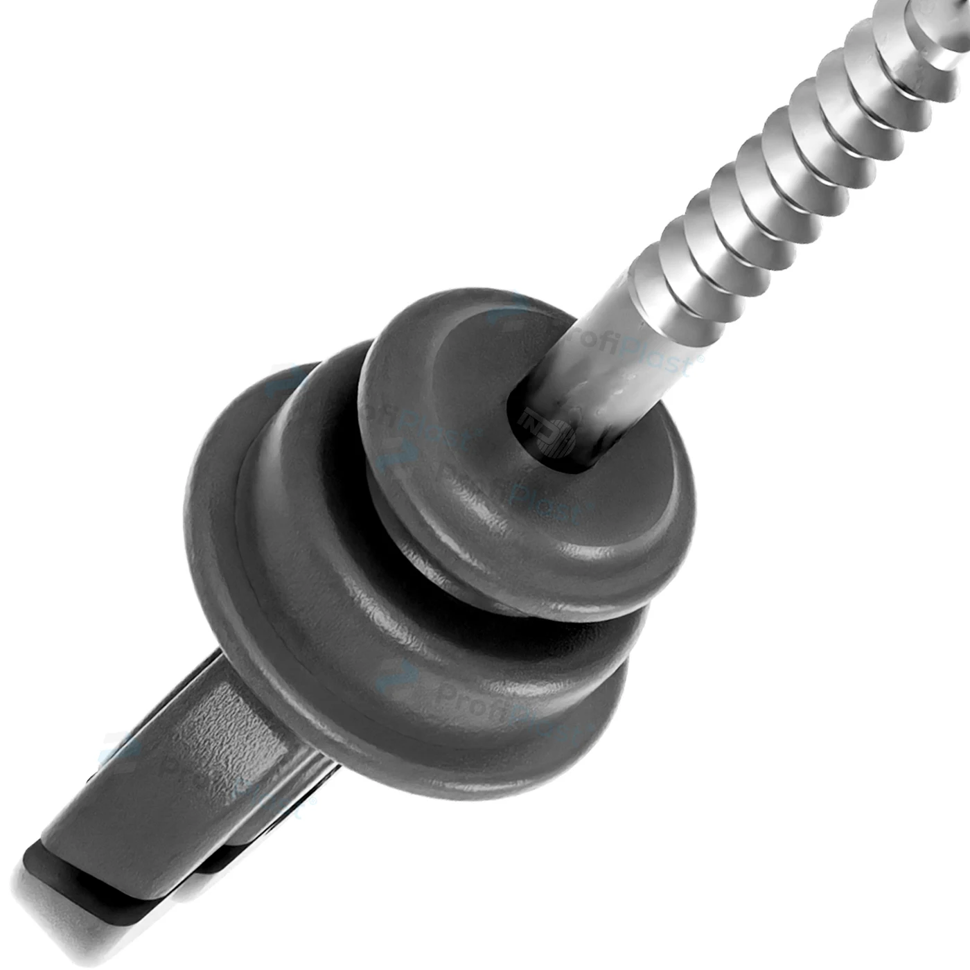Isolador gancho anel curto 9,5 cm - Preto