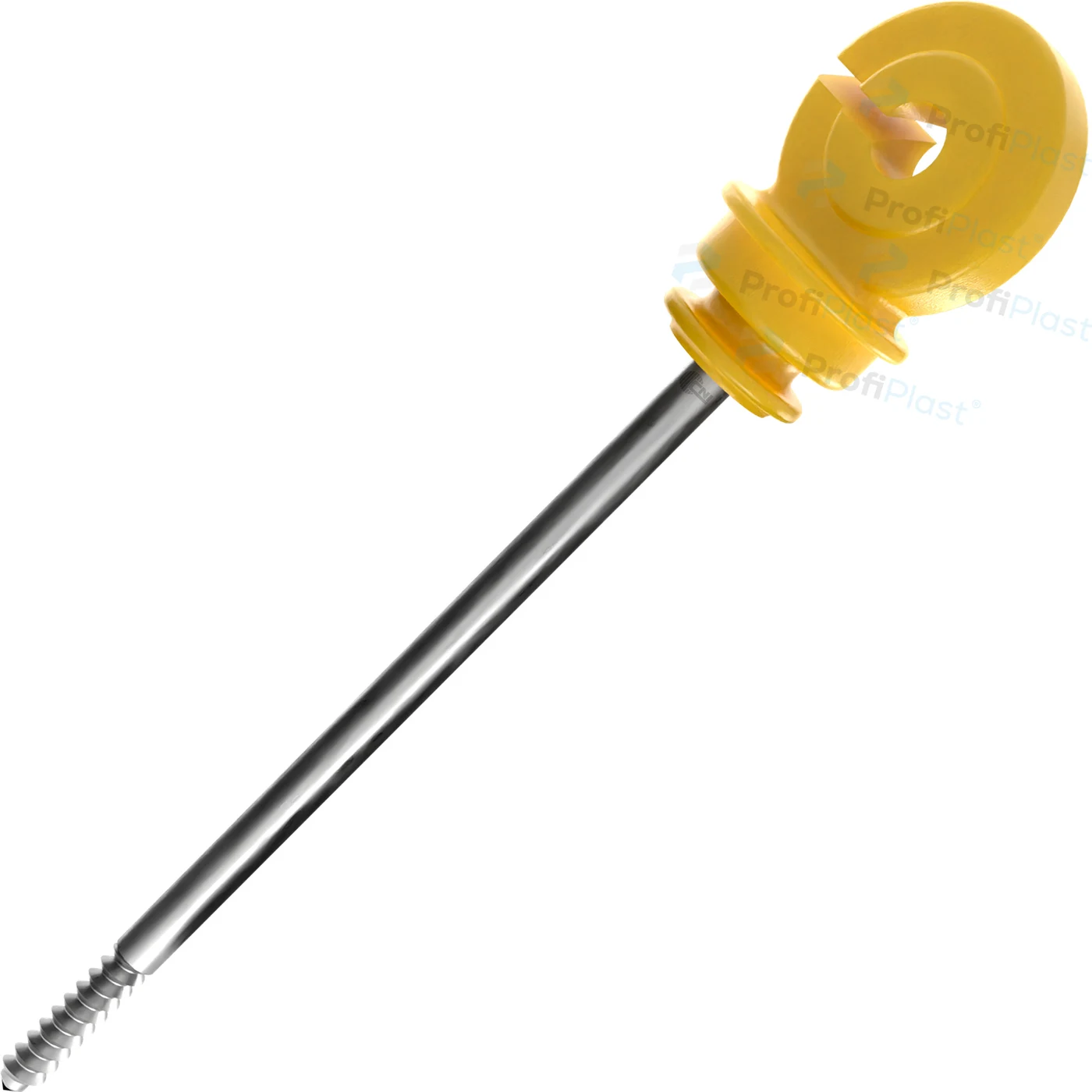 Isolador gancho anel longo 18 cm - Amarelo