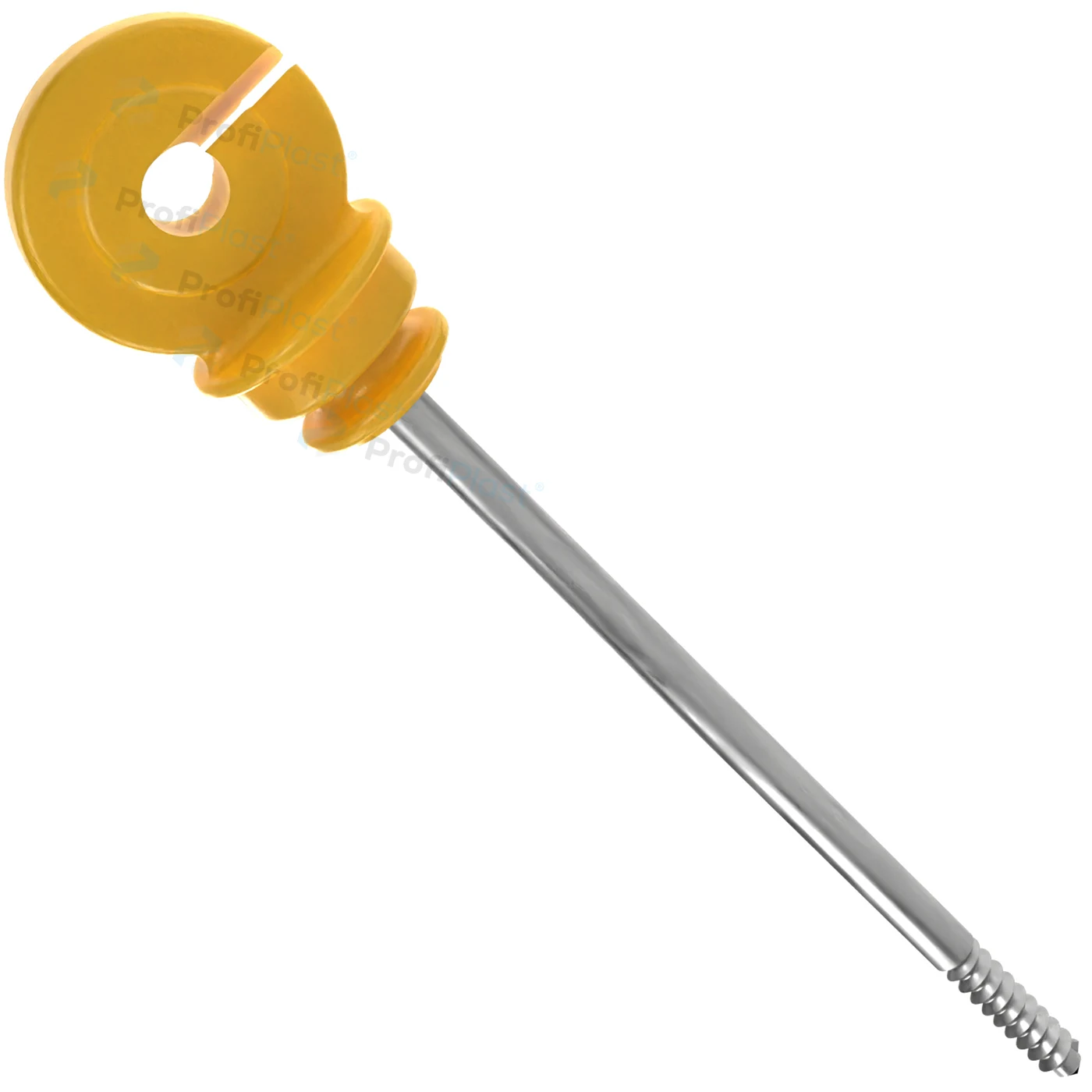 Isolador gancho anel longo 18 cm - Amarelo