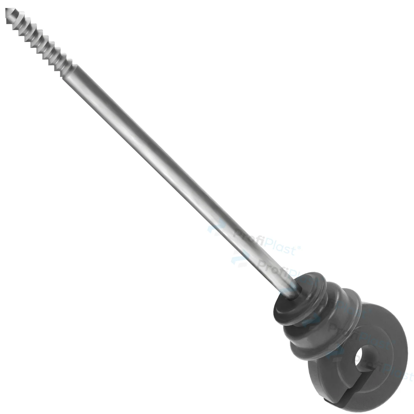Isolador gancho anel longo 18 cm - Preto