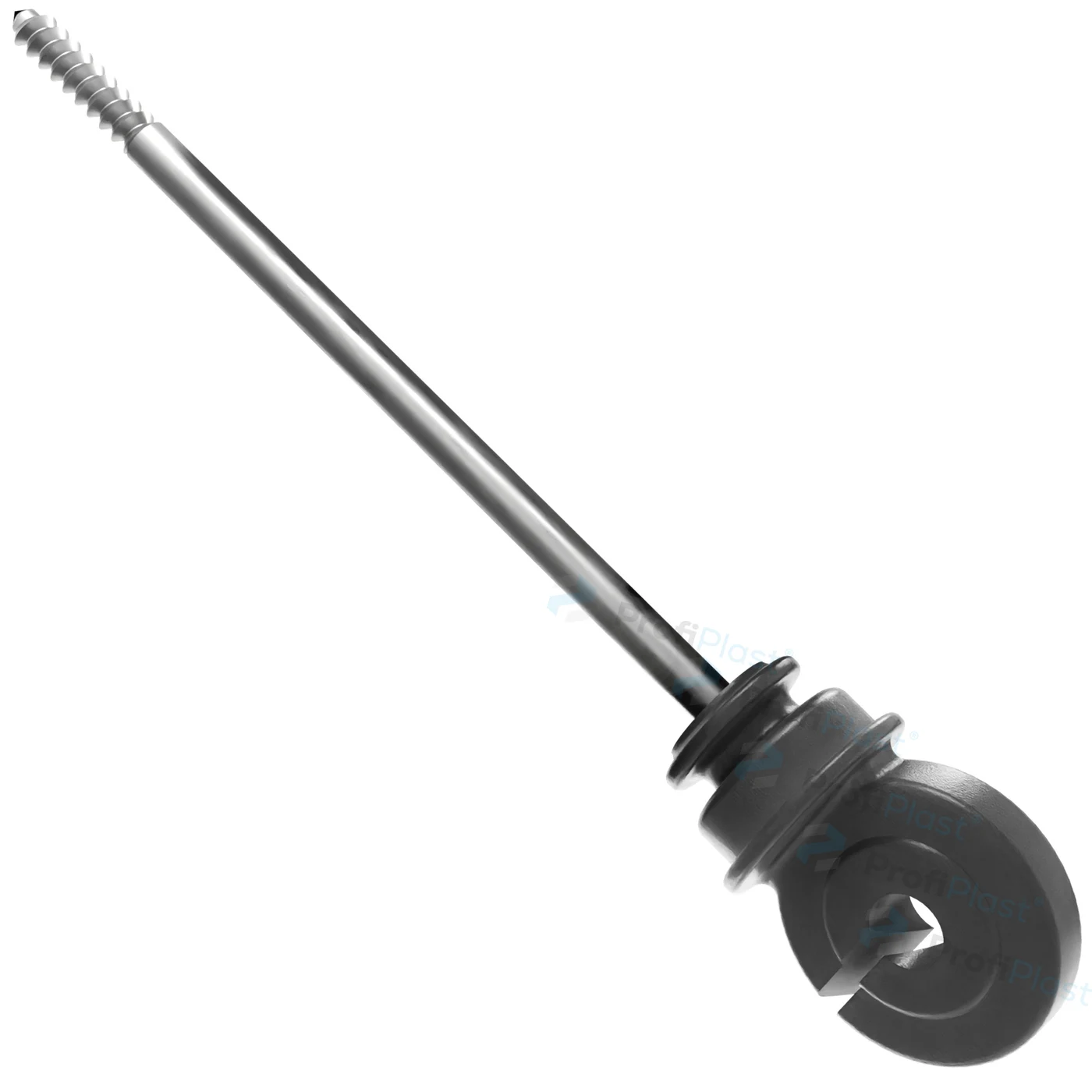 Isolador gancho anel longo 18 cm - Preto
