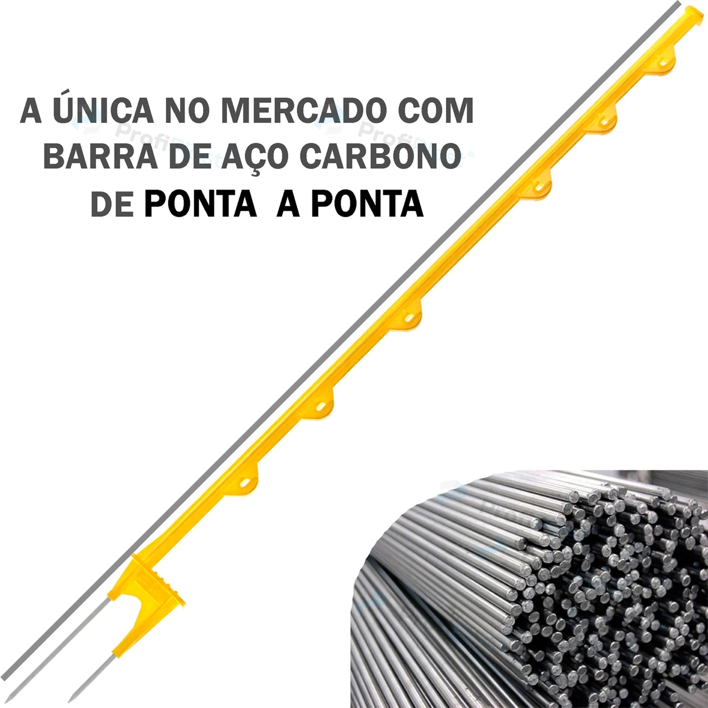 Haste plástica para cerca móvel 1,16 m - Amarelo
