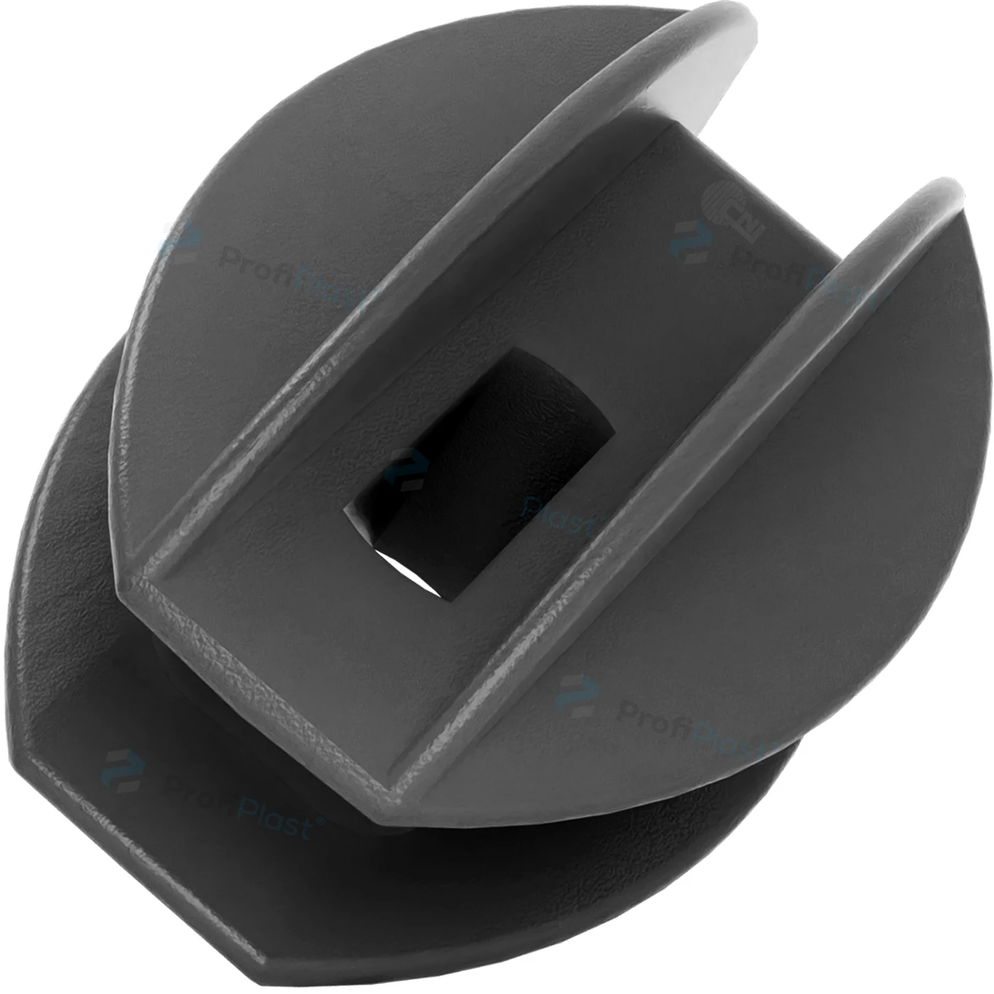 Isolador castanha oval 63 mm - Preto