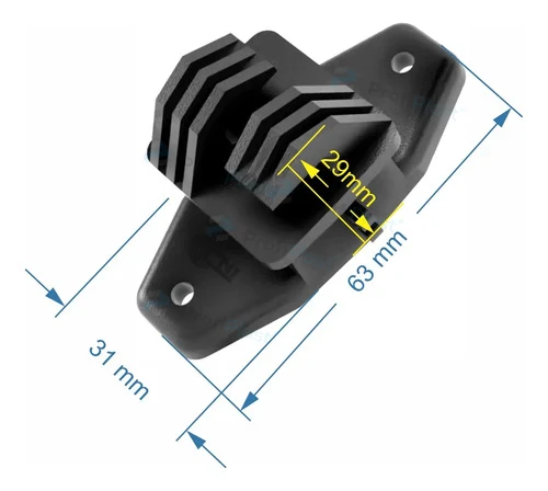 Kit isolador W econômico 63 mm com parafusos - Preto