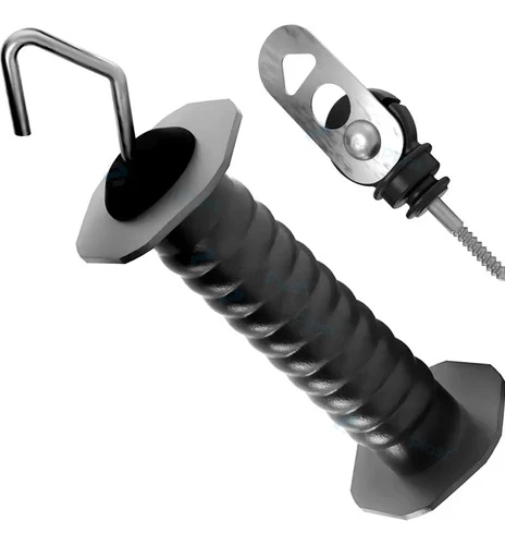 Kit porteira com mola curta e engate - Preto
