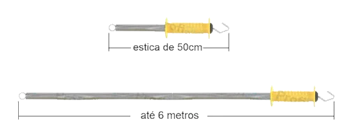 Kit porteira com mola longa 4 m e engate - Amarelo