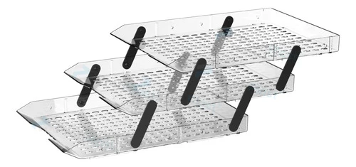 Porta-correspondência tripla A4 - Cristal