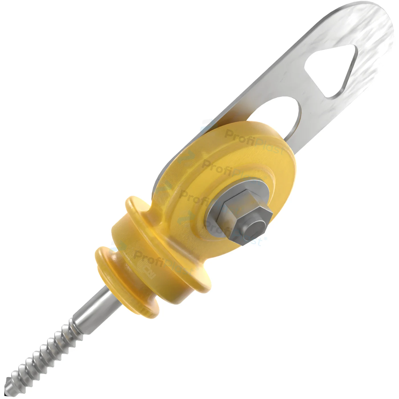 Engate batente isolado para porteira - Amarelo