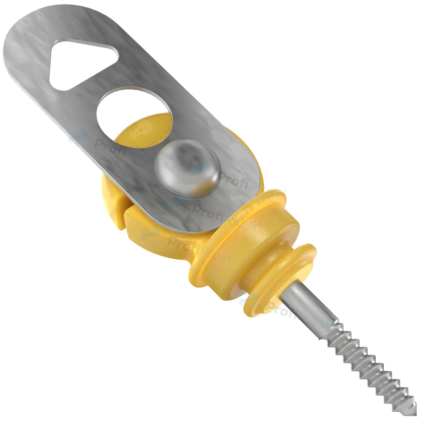 Engate batente isolado para porteira - Amarelo