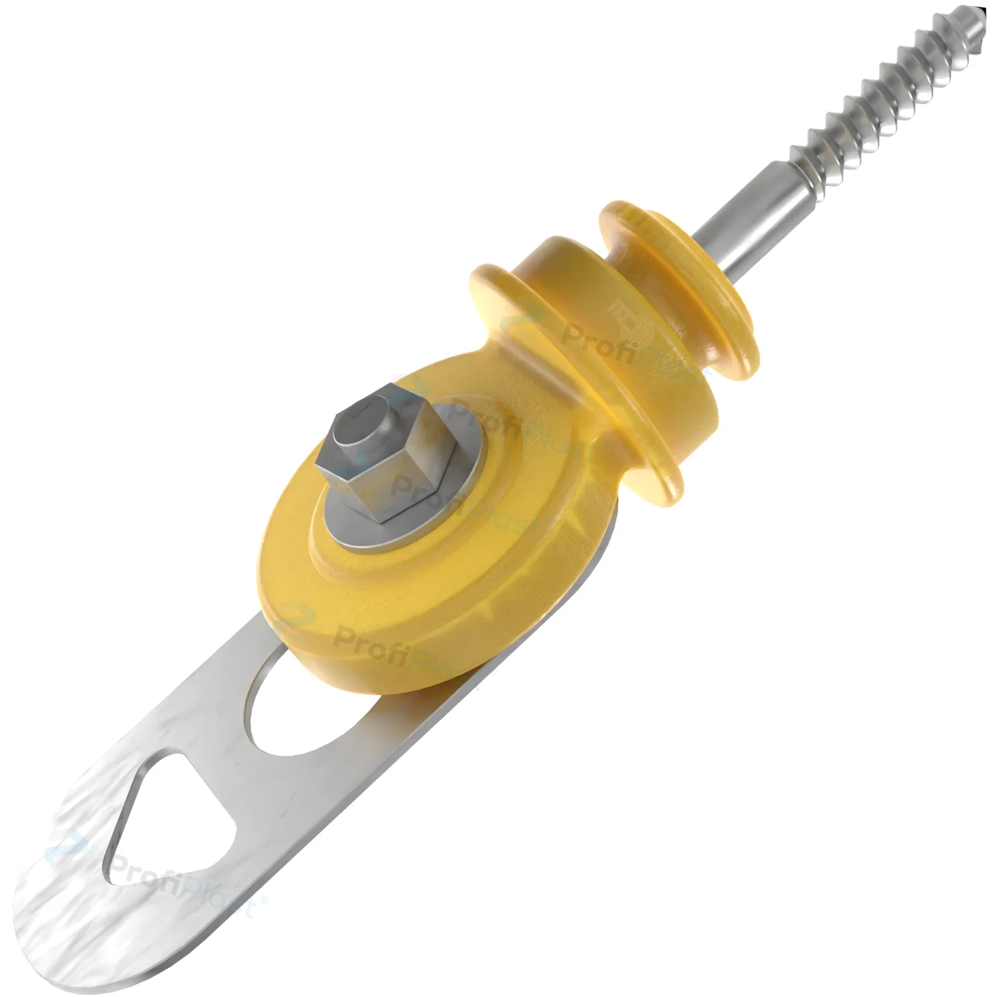 Engate batente isolado para porteira - Amarelo