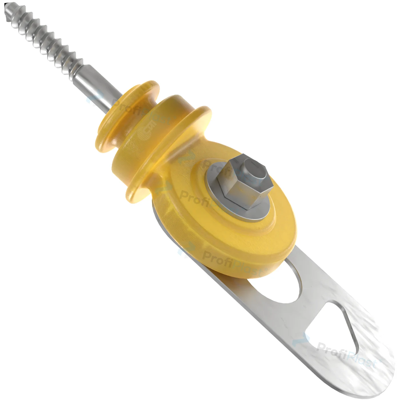 Engate batente isolado para porteira - Amarelo