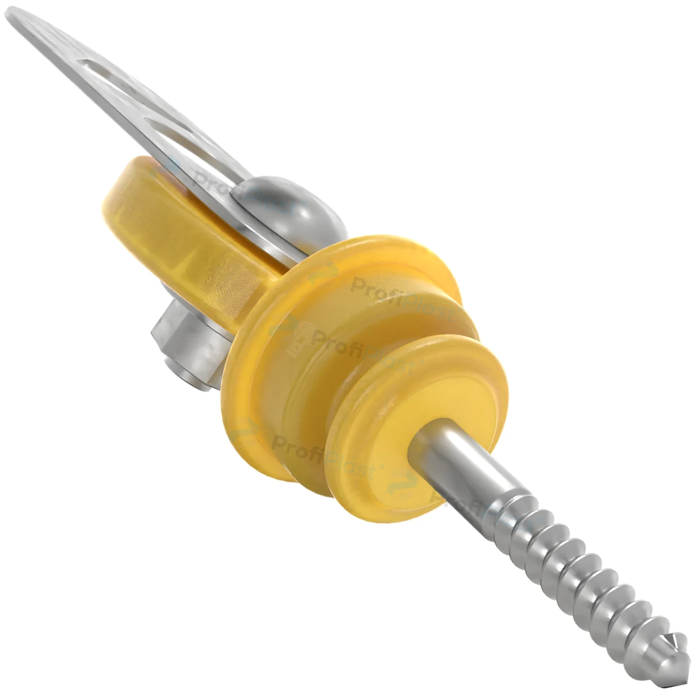 Engate batente isolado para porteira - Amarelo