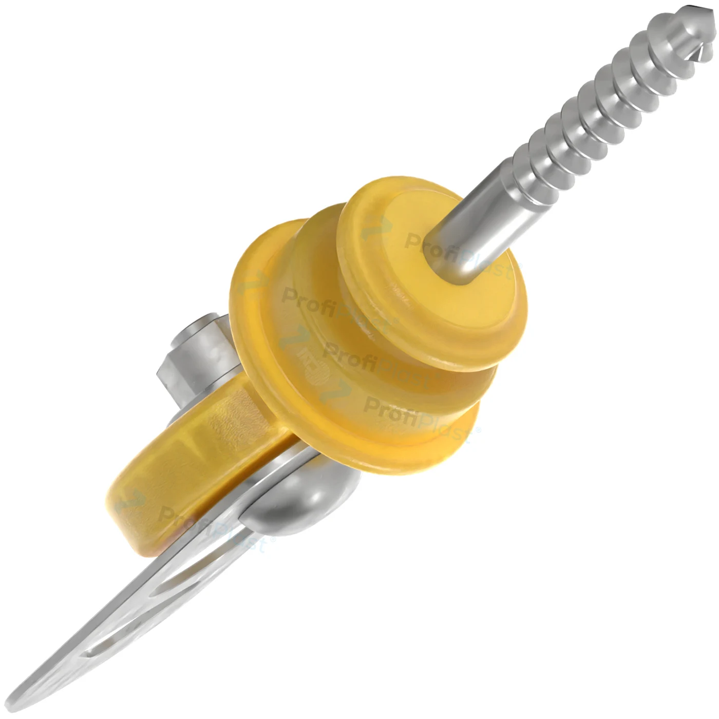 Engate batente isolado para porteira - Amarelo