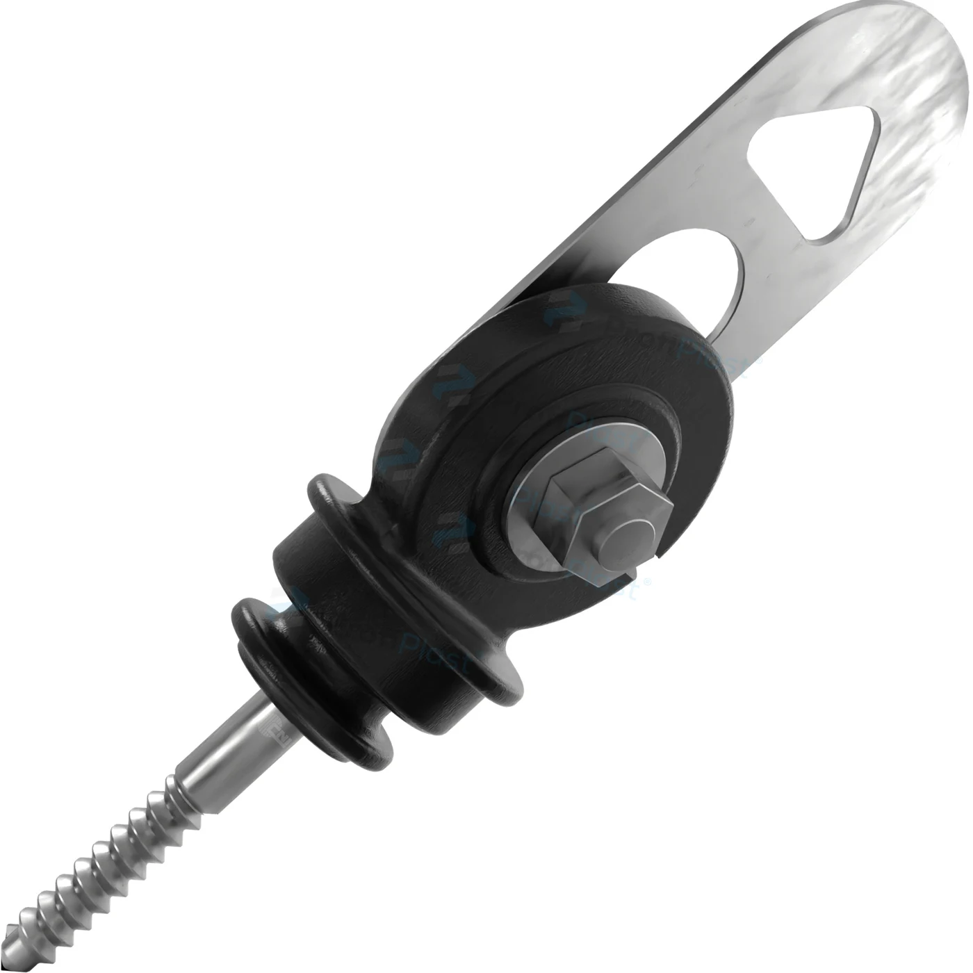 Engate batente isolado para porteira - Preto