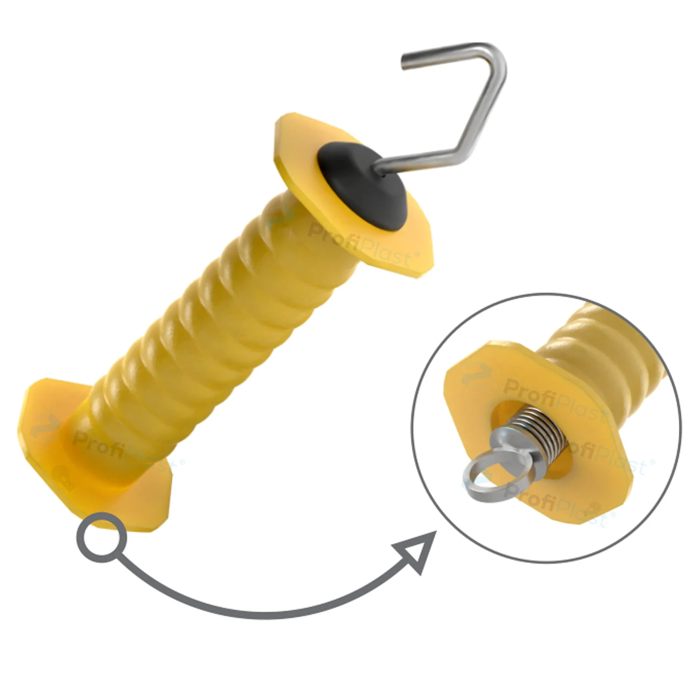 Porteira com mola curta - Amarelo