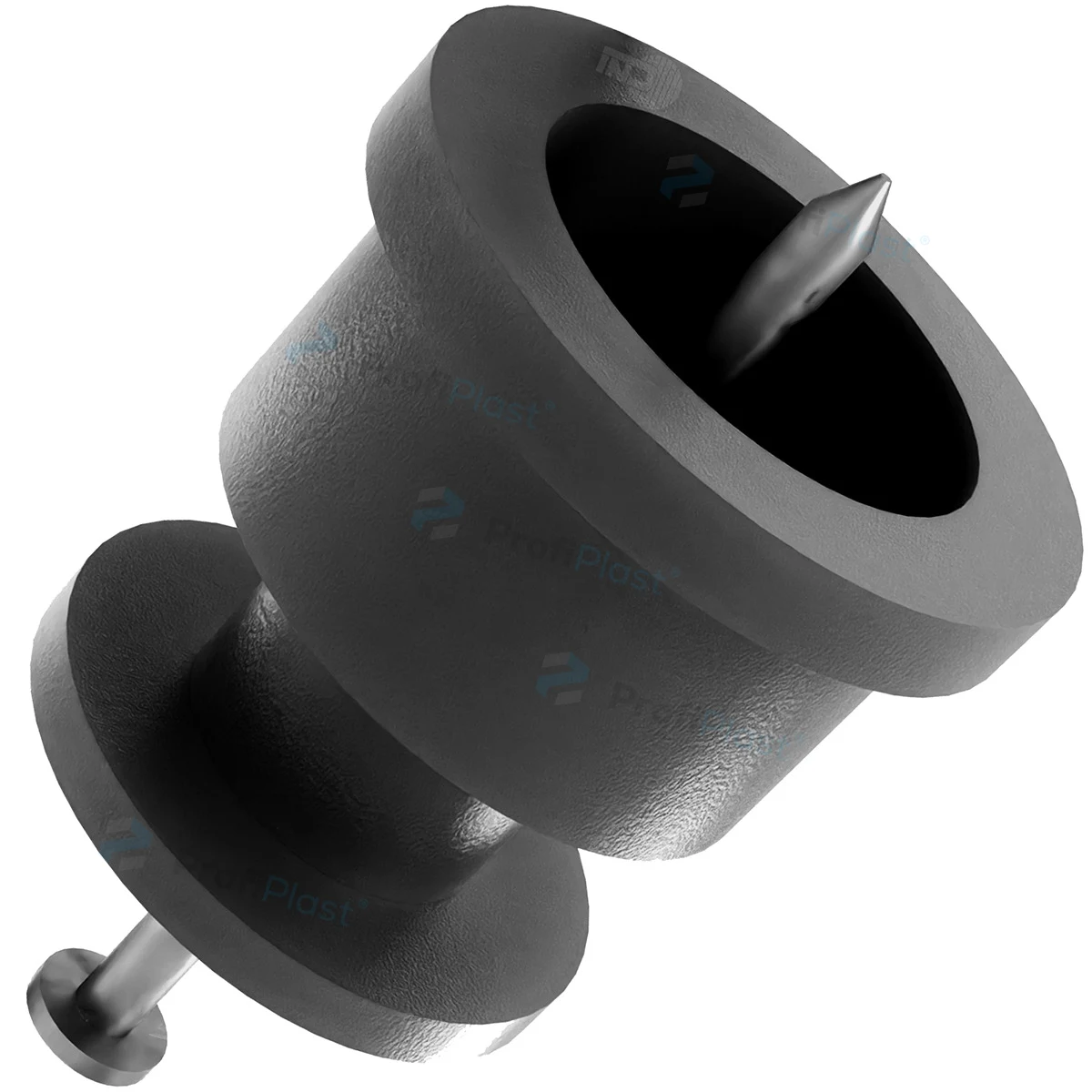 Isolador roldana 24 mm com prego - Preto