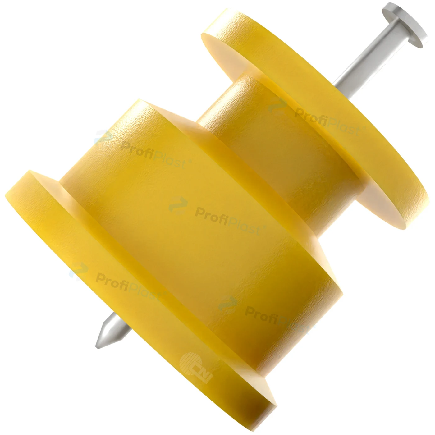 Isolador roldana 30 mm com prego - Amarelo