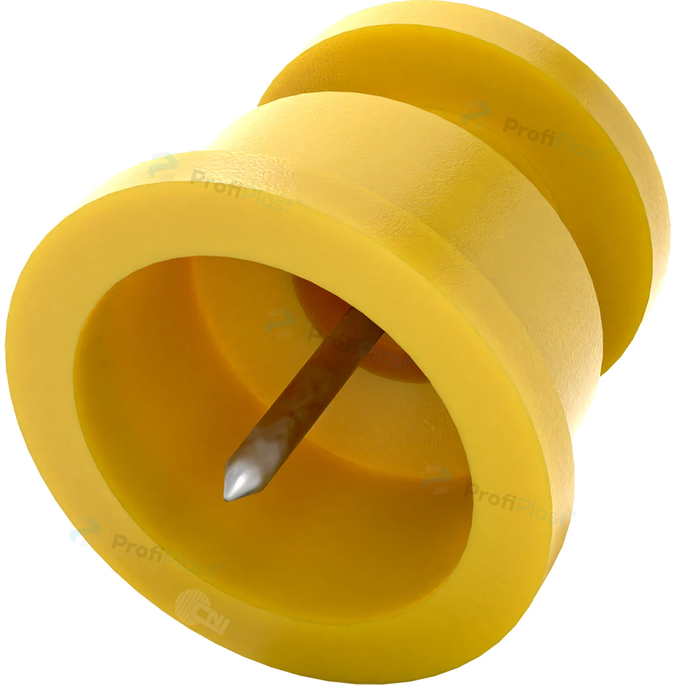 Isolador roldana 30 mm com prego - Amarelo