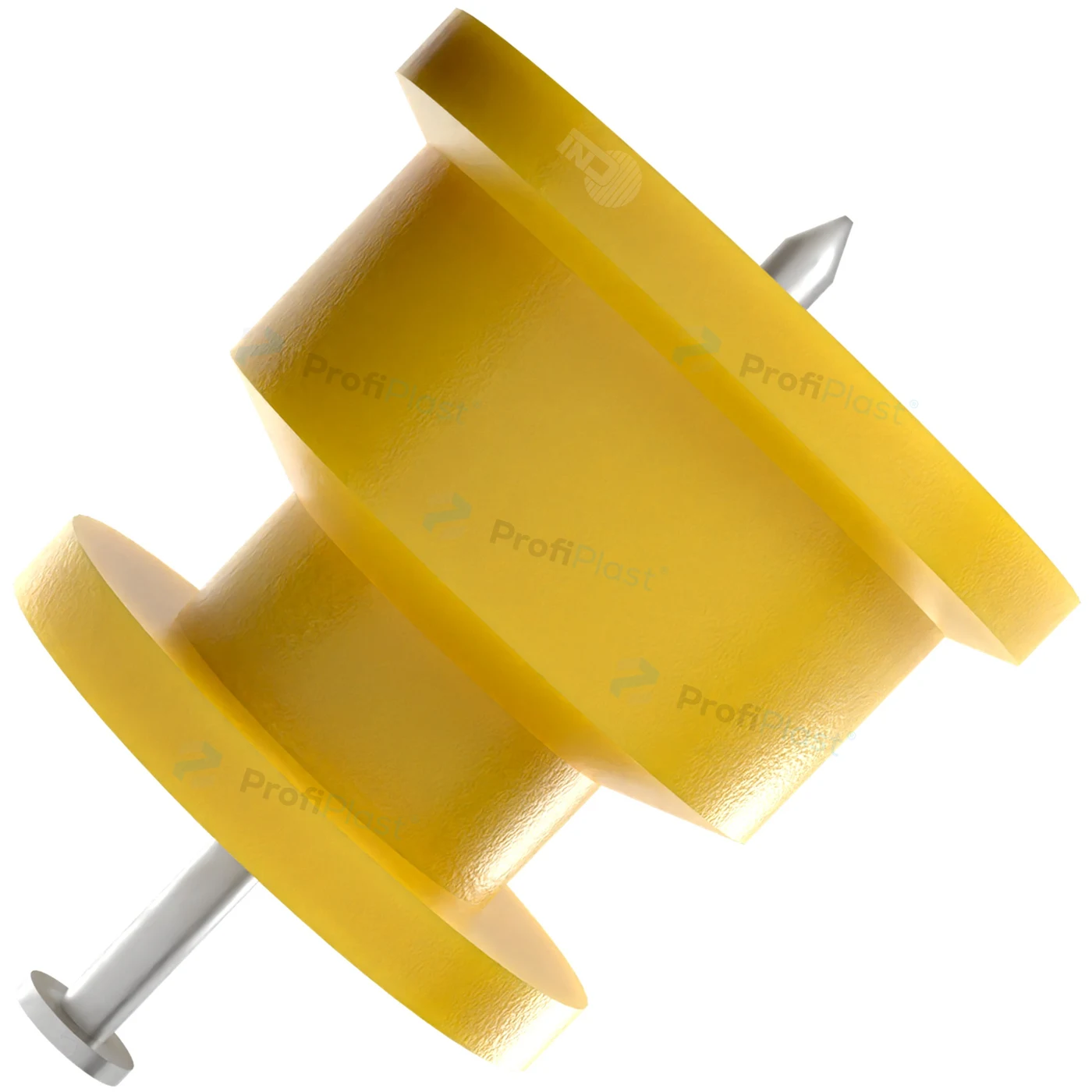 Isolador roldana 30 mm com prego - Amarelo