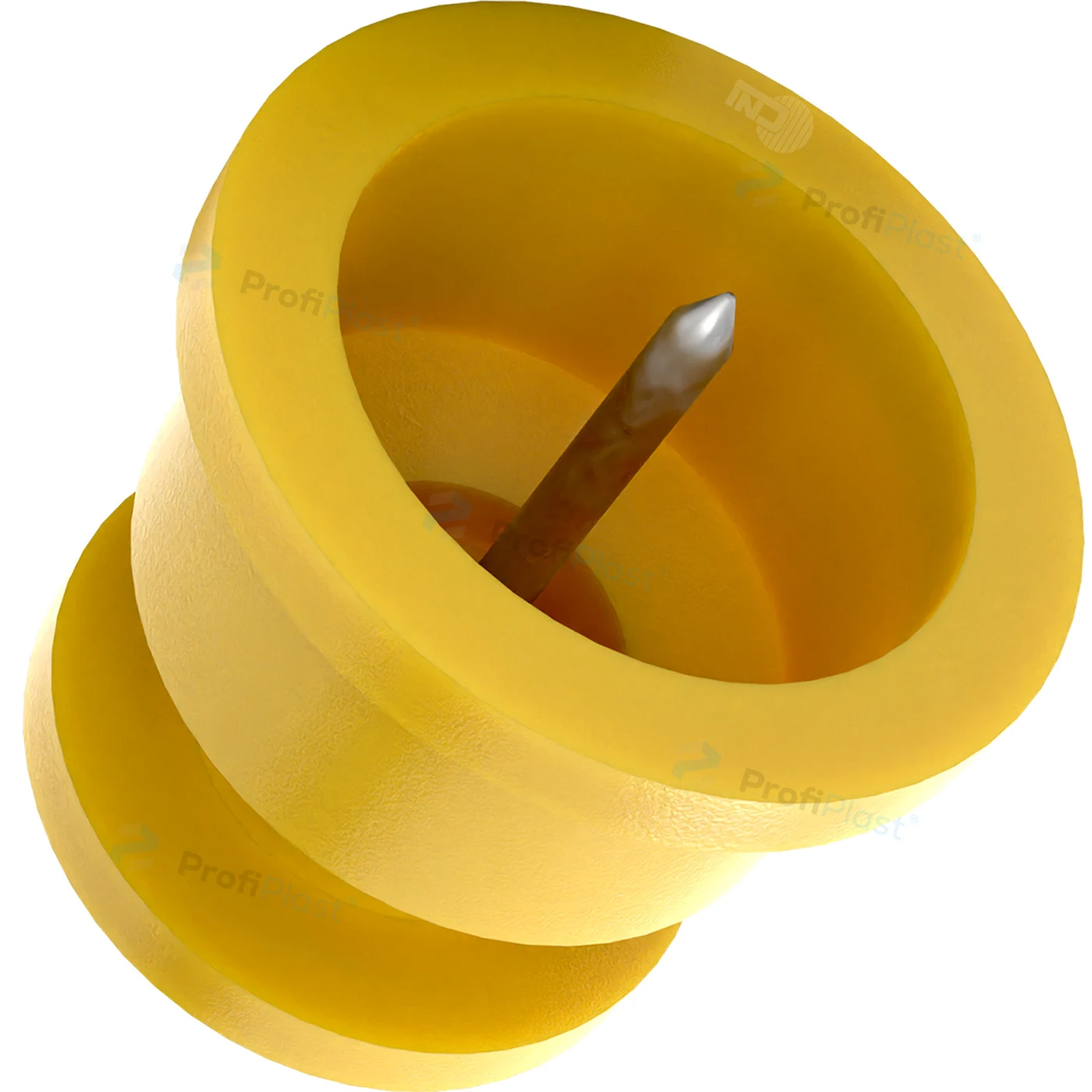 Isolador roldana 30 mm com prego - Amarelo