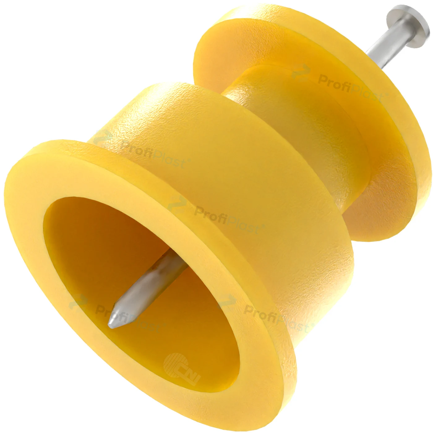Isolador roldana 36 mm com prego - Amarelo