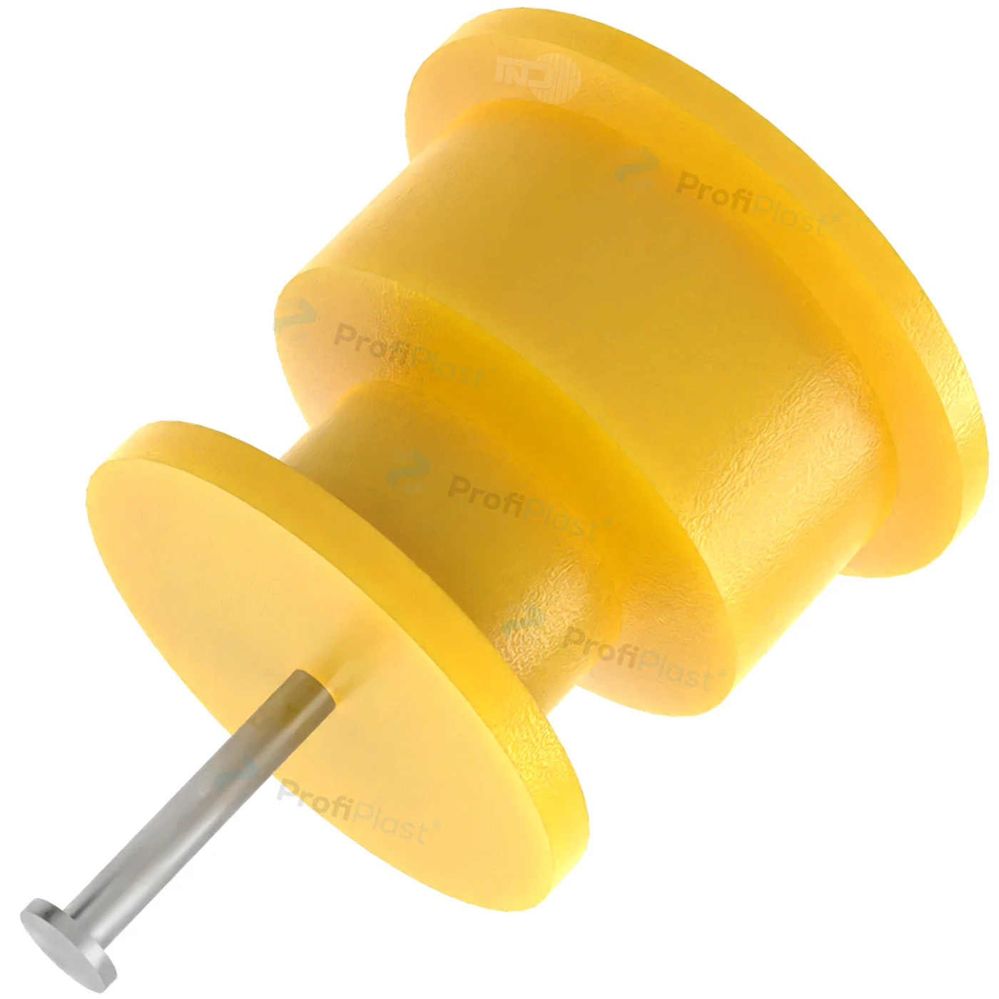Isolador roldana 36 mm com prego - Amarelo