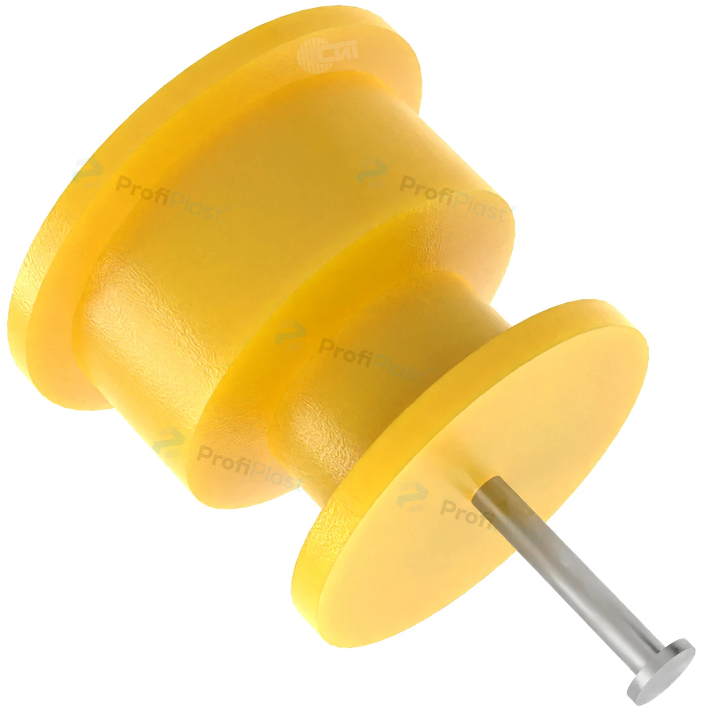 Isolador roldana 36 mm com prego - Amarelo