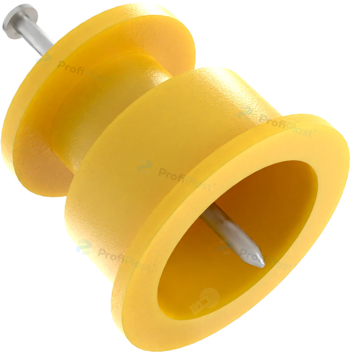 Isolador roldana 36 mm com prego - Amarelo