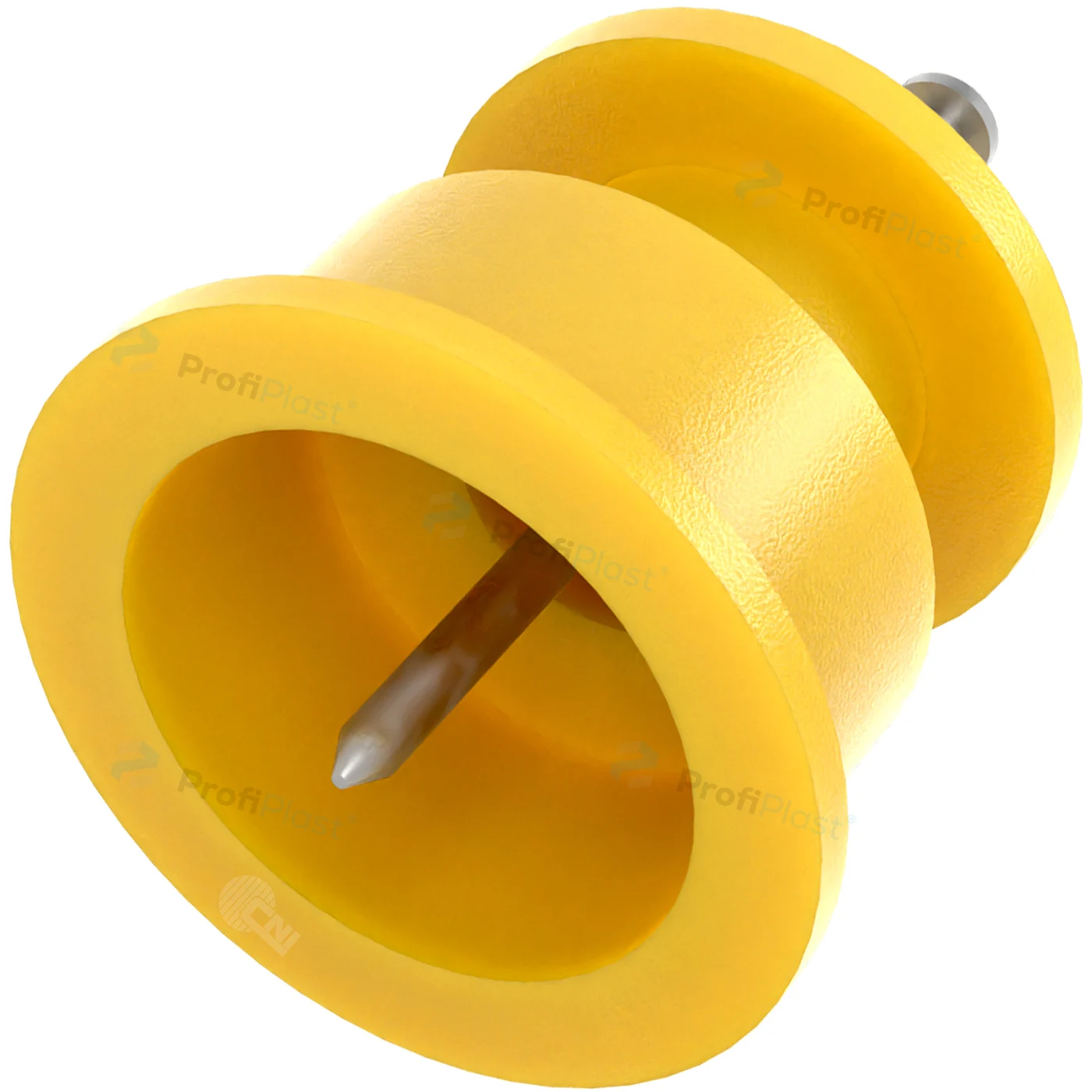 Isolador roldana 36 mm com prego - Amarelo